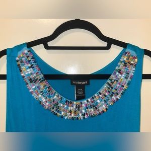 Brand: Lane Bryant, Size: 14/16, Color: Blue with beaded necklace
